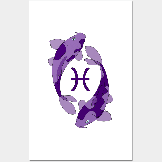 Pisces (Royal Purple) Wall Art by ziafrazier